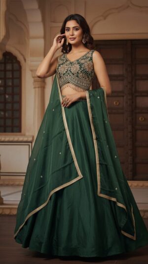 Dark Green Lehenga Choli set
