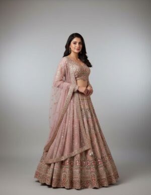 Dusty Rose/Pink Silk Lehenga