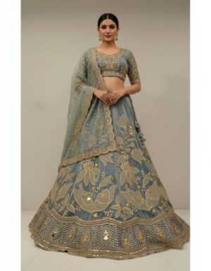 Red Paisley Embroidered Lehenga