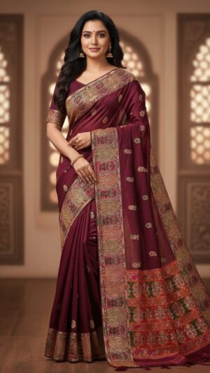 Timeless Rani Pink and Bottle Green Silk Saree
