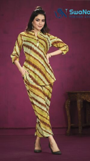 Multicolored Diagonal Stripe Co-ord Set