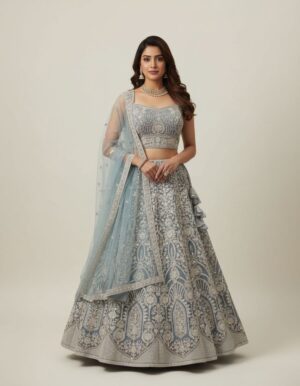 Gold/Beige Heavy Embroidered Lehenga
