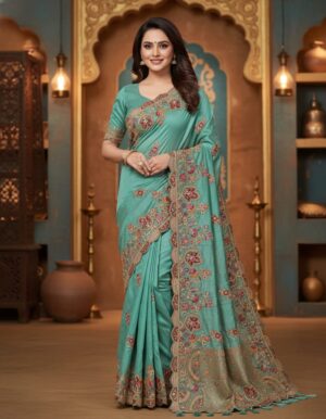 Vibrant Yellow Multi-Color Embroidered