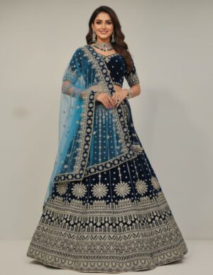 Opulent Beige Multi-Embroidered Bridal Lehenga