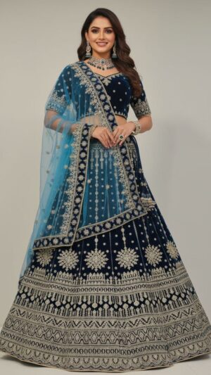 Opulent Beige Multi-Embroidered Bridal Lehenga