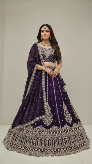 Multicolor Pastel Embroidered Lehenga