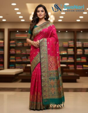 Navy Bloom Digital Print Saree