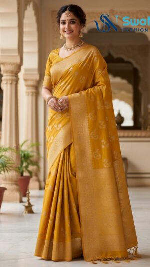 Golden Glow Woven Silk Saree