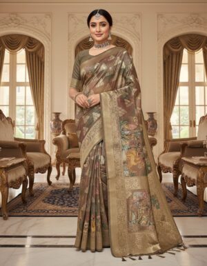 Mystic Earth: Antique Zari & Mythological Silk Saree