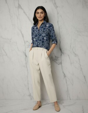 Indigo Echo: The Artisan Bandana Muse Shirt