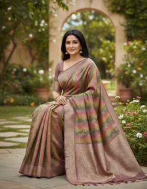 Mystic Mauve Shaded Banarasi Silk Saree