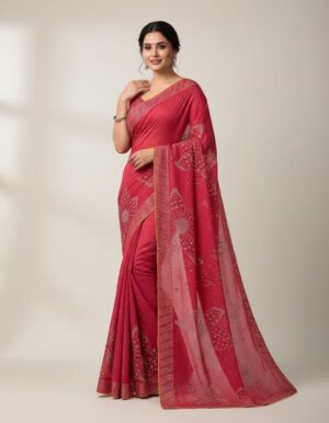 Midnight Blue Embellished Silk Saree