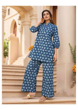 Vivid Petal Harmony: The Artisan Rayon Tunic & Flow-Trousers Duo