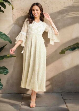 Sage Garden Floral Embroidered Maxi