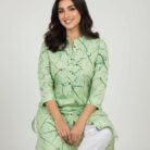 Green printed tunic