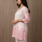 Pink floral kurta