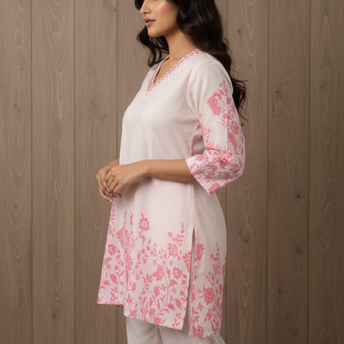 7 Pink floral kurta