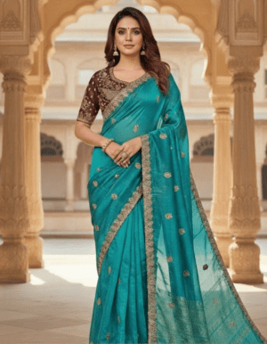 Exquisite Vichitra Silk Saree Collection with Embroidered Blouse