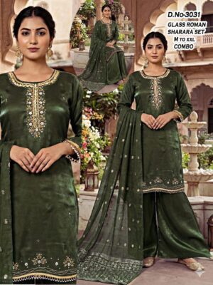 Vibrant Designer Organza Silk Salwar Suit Set with Exquisite Zari Embroidery