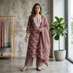 Velvet Luxe: Ornate V-Neck Embroidered Co-ord Set