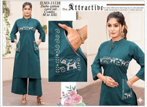 Urban Luxe: Embroidered Notch-Neck Velvet Co-ord Set