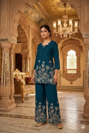 Imperial Mandala Hand-Block Print Cotton Kurta & Tapered Pant Set