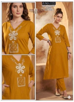 Majestic Paisley Hand-Block Print Cotton Kurta & Tapered Pant Set