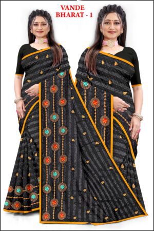 Mystique Onyx "Vande Bharat" Vichitra Silk Saree