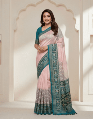 Imperial Lavender Heritage Silk Saree with Antique Silver Weaving