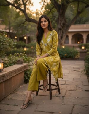 Elegant Printed Co-ord Set with Gota Patti Highlights