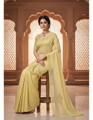 Shimmering Heritage Floral Georgette Saree – Timeless Grace