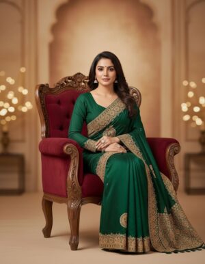 Majestic Maroon Floral Saree – A Masterpiece of Regal Heritage