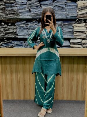 Royal Purple Tie-Dye Kurta Palazzo Co-Ord Set